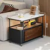 Mesa de Café Multifuncional Móvil Usada para Sala de Estar Wind Apartamento Pequeño en Casa Sofá con Ruedas Gabinete Lateral Mesa Lateral Mesa Pequeña