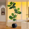Plantas verdes artificiales de estilo vintage, higuera artificial para la sala de estar, ofreciendo una sensación de lujo ligero y alta gama, plantas verdes artificiales para decoración de interiores