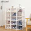 Caja de zapatos de acrílico transparente con tapa de hebilla abierta lateral gruesa AJ, caja de zapatos, caja de almacenamiento de zapatos, zapatero plegable, gabinete para zapatos