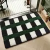 Alfombrilla de baño estilo vintage, alfombrilla de cachemir sintético, alfombrilla absorbente de agua antideslizante, alfombrilla de rejilla geométrica, alfombrilla de suelo para baño en stock