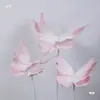 Nuevo Arreglo de Decoración de Mariposa de Arte en Papel, Diseño de Ventana de Flor Decorativa Estéreo Manchada, Accesorios de Flores de Arte de Papel Crepé para Bodas