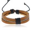 Punk nuevo suministro directo de fábrica pulsera retro tejida de piel de vaca joyería simple para hombres y mujeres cuerda de mano suministro transfronterizo estable