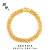 Ansioso pelo bracelete de trevo de quatro folhas em forma de coração com molde de fileira dupla dourado, luxo leve, requintado, versátil, joia de mão com borda dourada, cor duradoura