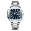 Poedagar/Marca Suiza 672 Calendario Doble Reloj para Hombre Resistente al Agua Luminoso de Lujo Reloj de Cuarzo