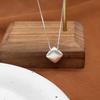 Collar de plata de ley 925 con diseño de hueso de serpiente cuadrado, elegante y moderno, con cadena de estilo frío y sencillo.