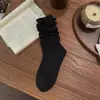 Meias femininas youjiaxiu, meias empilhadas plissadas bolha de camada dupla estilo Miu, meias cinza de cano médio sem costura estilo balé