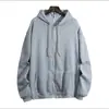 Sudadera con capucha holgada estilo europeo y americano para comercio transfronterizo, nueva para Otoño e Invierno 2026, con forro polar, engrosada, con cremallera, color liso, top, chaqueta