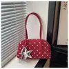 Bolso de hombro con lunares de moda para mujer, nuevo bolso de mano transfronterizo para commuter, bolso Boston, bolso tote pequeño, bolso tipo almohada