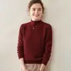 Suéter de Cachemira Baicaierong Otoño/Invierno 2026 para Mujer con Cuello Semi Alto, Diseño Versátil, Tejido de Lana