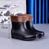 Zapatos de agua para hombre extra grandes de protección laboral, botas de lluvia cálidas para mujer para cocina, pesca, impermeables con forro polar hasta la pantorrilla, botas de lluvia de caña alta, zapatos de goma