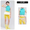 Ropa de Baile para Niños, Ropa de Práctica de Baile Jazz para Niñas, Chaleco Verde, Ropa de Entrenamiento Corporal de Yoga de Cuello Alto para Danza Moderna
