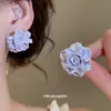 Set de Aretes de Flor de Resina Aguja de Plata Dopamina 2026 Nuevo Estilo Aretes Frescos Aretes de Nicho de Alta Gama para Mujer