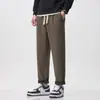 Pantalones Casuales para Hombre 2026 Otoño e Invierno Estilo Nuevo Forrados de Felpa Gruesos de Pierna Recta Largos de Moda con Cordón Pantalones Deportivos Pantalones Largos