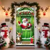 Cubierta de puerta del Grinch Navideño transfronteriza, decoración de puerta principal, colgante de puerta exterior para fiesta navideña, bandera feliz de monstruo navideño