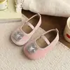 Zapatos de piel para niña 2026 primavera y otoño nuevos zapatos de ballet tipo princesa para niños mayores, zapatos sencillos de suela blanda negros