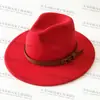 Chapéu Panamá de Feltro Transfronteiriço Moda Outono e Inverno Chapéu de Lã com Cinto Chapéu Alto Masculino e Feminino Britânico Chapéu Jazz de Cavalheiro Mulheres