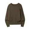Suéter de algodón para hombre de cuello redondo, nuevo para otoño e invierno, todo a juego, color liso, jersey, guapo, manga larga, suéter moderno para hombre