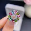 Novo Anel de Turmalina Natural para Mulheres, Prata Esterlina Pedra Preciosa Cristal, Joia para Aumentar a Riqueza, Presente de Aniversário para Mãe