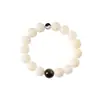 Pulsera de Jade Blanco Bodhi Bolsa Bagua Wenwan Envoltura Dedo Cuentas Suaves de Buda Estudiante Juguete Cuerda para la Mano Bodhi de Jade Blanco al por Mayor 108 Cuentas