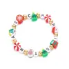 Pulsera Navideña Transfronteriza Europea y Americana Nueva Moda Versátil Arcilla Suave Papá Noel Muñeco de Nieve Pulsera de Cuentas