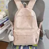 Mochila Nueva Estampada de Doble Hombro Alta Apariencia Ligera Mochila Estudiantil Gran Capacidad Mochila Estudiantil Simple Esquema de Colores Dopamina