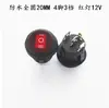 Interruptor Redondo à Prova d'Água em Forma de Barco 4 Pinos 3 Velocidades Kcd1 Diâmetro Externo 23mm Abertura 20mm com Luz 6A 250V
