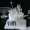 Decoração de Bolo Dia das Mães 2026 Ornamento de Coroa de Cristal Borboleta Iridescente Acrílica Fada Prateada Mamãe Topper