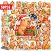 Compra directa transfronteriza de 50 lindos y adorables pegatinas decorativas impermeables de capibaras de dibujos animados para agendas