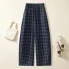 Calça Casual Personalizada de Outono Cintura Alta Reta Solta Perna Larga Feminina Emagrecedora Alta Fina Para Ir ao Trabalho Fina Versátil Externa