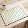 Jogo Americano, Tapete de Mesa de Cozinha, Tapete Drenante para Bancada, Impermeável para Desktop, Secagem Rápida, Absorvente, Antiderrapante, Isolamento Térmico, Protetor Anti-Escaldamento, Pequena Base para Copo