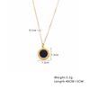 Collar Europeo y Americano I Esmalte Epoxi Cadena Clavícula Números Romanos Colgante Corazón Dorado Circonita Collar Acero de Titanio para Mujeres