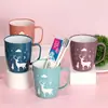 Nueva Taza de Cepillado de Dientes de Plástico Color Caramelo Taza de Lavado Set para el Hogar Niños Estudiantes Dormitorio Taza de Dientes de Dibujos Animados
