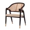 Silla de Ocio con Respaldo para el Hogar de Lujo Ligero Silla de Comedor de Madera Maciza y Ratán Popular entre Diseñadores Japoneses e Influencers Nórdico Moderno