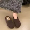 Zapatos Birkenstock Peludos de Suela Gruesa Retro para Mujer, Nuevo Estilo Otoño/Invierno 2026, Forrados de Felpa, Cálidos, Casuales, sin Cordones, Puntera Cerrada, Zapatos de Algodón de Media Pantufla