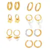 Rueda de la fortuna personalidad niche temperamento pendientes versátiles moda pendientes de lujo acero inoxidable chapado en oro de 18k joyería mujer