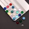 Piedras Preciosas de Vidrio de Media Ronda de Colores con Dorso Plano, Piedras para Caras de Anillo Lisas, Piedras Preciosas Incrustadas en Joyería, Piedras Sueltas, Diamantes para Arte de Uñas