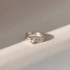 Anillo de Nudo Doble Capa A*Ter D*Wn de Alto Rendimiento con Diseño Coreano de Nicho Personalizado, Anillo Simple y Versátil para Mujeres con un Aspecto Elegante