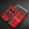 Set de Cortauñas Listo para Usar, Set de Cortauñas, Herramienta de Manicura Cortauñas Clásico Negro y Rojo, Manicura Casera