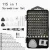 Juego de destornilladores 115 en 1 - Kit de destornilladores de precisión multifuncional para desmontaje y reparación de teléfonos móviles y computadoras