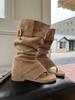 Botas de Verão Novas 2025 Song Xixi Botas de Tira Fina Sandálias de Tira Fina Sandálias Rasteirinhas Roupas de Fora Botas de Cano Alto Botas Curtas