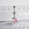 Unha de Umbigo Borboleta Nova Cor Papel de Concha Anel de Umbigo Venda Quente Transfronteiriça Fabricante de Joias para Piercing Amazon Venda Direta