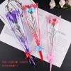 520 Bolsa de Embalaje de Flores Rayadas Casual Transparente Impermeable Transpirable Material de Flores Rosa Clavel Bolsa de Fuegos Artificiales