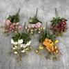 Broto de Feijão Simulado, Crisântemos, Flores Pequenas para Casamento, Filas de Flores para Hotel e Casa, Atacado Transfronteiriço de Flores Artificiais Decorativas