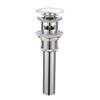 Lavabo estilo europeo cobre fino desagüe de rebote grande tipo presión no poroso lavabo de vidrio lavabo accesorios de desagüe cromado