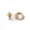 Argola Pequena para Orelha, Argola de Orelha Toda em Prata S925, Versátil para Empilhamento, Clipe para Cartilagem da Orelha, Galvanizado, Estrela de Oito Pontas