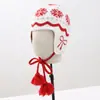 Gorro de punto Maillard transfronterizo para mujer, forro polar de invierno, a prueba de viento y cálido, adecuado para viajar en el oeste de Sichuan, con diseño de trenza de borlas