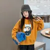 [Forrado com Lã] Disponível em 6 Cores! Moletom Pulôver Infantil Quente Casual Soltinho Estilo Coreano com Desenhos para Curar