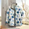 2025Temu Estación Independiente Otoño e Invierno Nuevo Cárdigan Estampado Navideño Chaqueta de Algodón Plisado Chaqueta de Algodón para Mujer de Botonadura Sencilla
