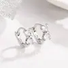 Pendientes de Aro con Forma de Lazo y Circonita para Mujer 2024 Nuevo Nicho Diseño de Alta Gama Moda Pendientes Dulces Estudiante