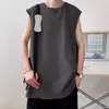 Colete Esportivo Estilo Americano para Homens, Nova Camisa Sem Mangas Tendência de Verão Tamanho Grande, Camiseta Sem Mangas Casual de Basquete Solta de Marca Tendência
